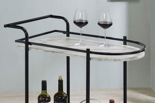 Luxurious 2 Tier Oval Iron Trolley with Marble Shelves - Modern Design