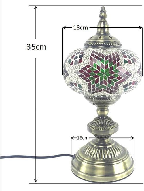 Handcrafted Turkish Mosaic Glass Table Lamp with LED Bulb - Modern Design