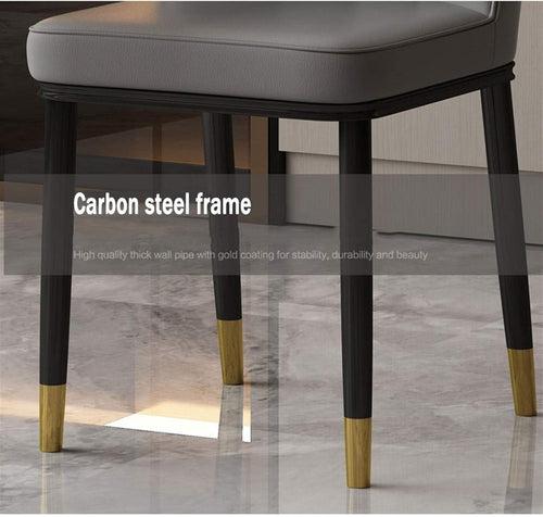 Wooden Twist Derby Carbon Steel Frame Dining Chair with Metal Legs Waterproof Upholstery Comfortable, and Durable Design for Kitchen and Dining Room