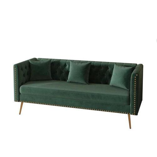 Wooden Twist Opulent Modern Sofa Elegant Velvet Seating 3 Seater Sofa Set