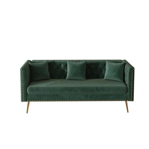 Wooden Twist Opulent Modern Sofa Elegant Velvet Seating 3 Seater Sofa Set