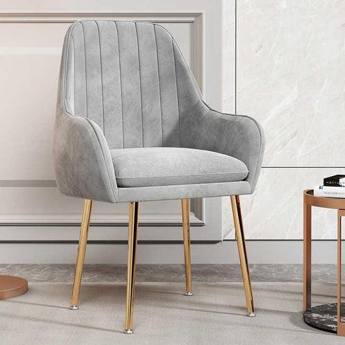 Wooden Twist Bonzer Velvet Fabric Modern Cafe Dining Chair with Metal Legs Stylish Seating for Kitchen and Dining Room