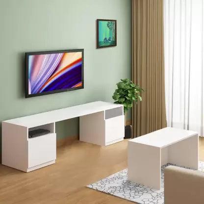 White Rectangular T.V Unit Cabinet - Modern Storage Solution