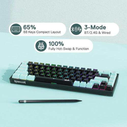 Castro K631 SE - 65% Bluetooth + 2.4Ghz + Wired Mechanical Keyboard (Custom Switch)