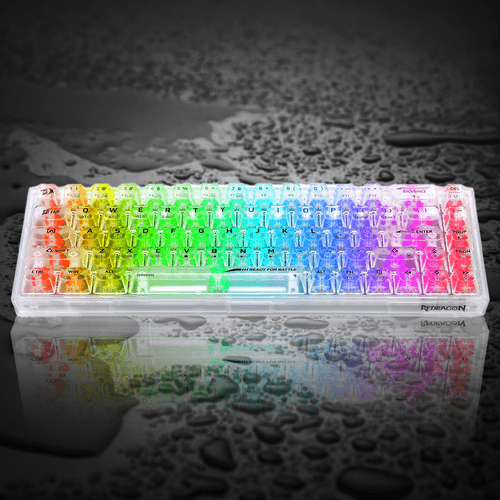 Castor Pro K631 PRO - 65% Bluetooth+2.4Ghz+Wired Mechanical Keyboard White Transparent (Translucent Custom Switch)