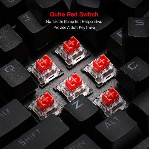 Vishnu K596 PRO - Bluetooth+2.4Ghz+Wired Mechanical Keyboard (Red Switch)