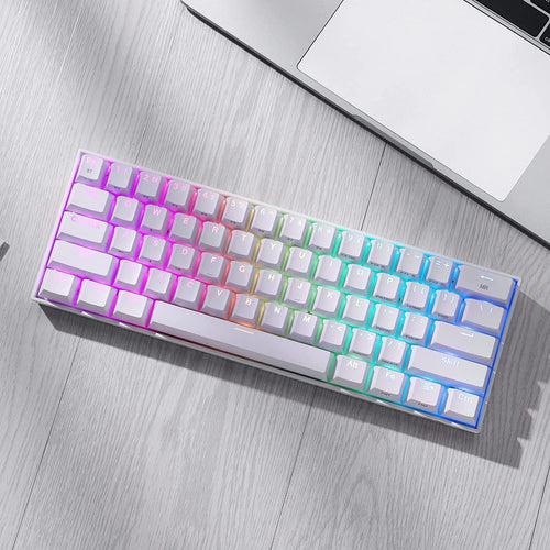 (RENEWED) Draconic Pro K530 Pro - 60% Bluetooth+2.4Ghz+Wired Mechanical Keyboard White (Red Switch)