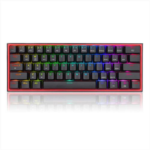 (RENEWED) FIZZ PRO K616 - 60% Wired+2.4Ghz+BT Mechanical Keyboard Black (Red Switch)