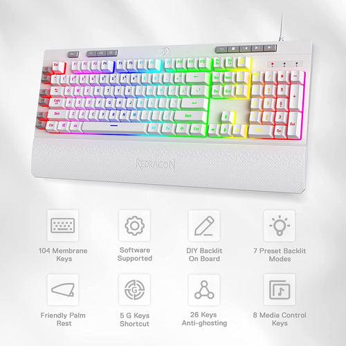 Unboxed - Shiva K512 White Membrane Keyboard (White)