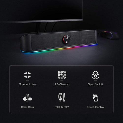 ADIEMUS GS560 -  RGB 2.0 Channel USB  Wired Soundbar