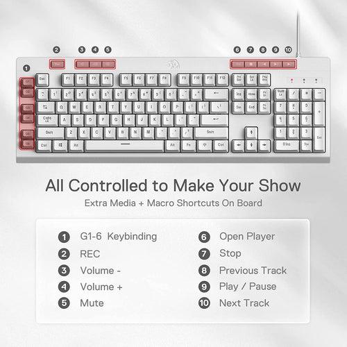 Shiva K512- Wired Membrane Keyboard RGB White