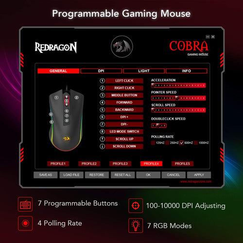 COBRA M711 RGB Wired Mouse (Black)