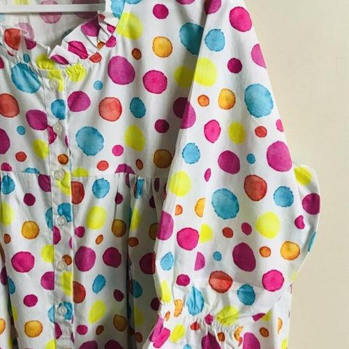 Gown for Girls and Women - Colorful Polka dots