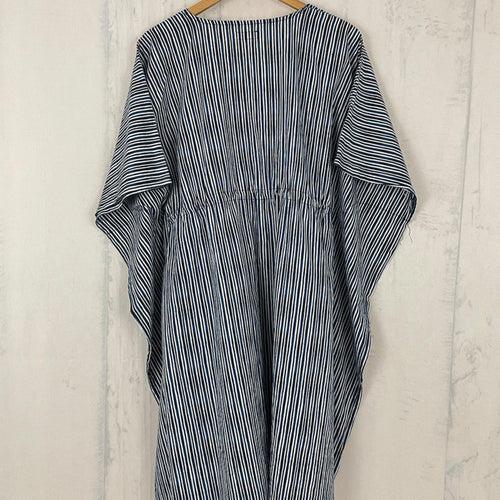 Midi Kaftan for Women - Indigo Stripes