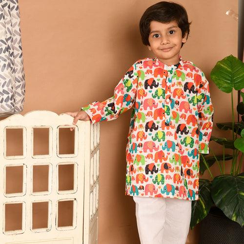 Pajama set for boys and girls - Colorful Elephant