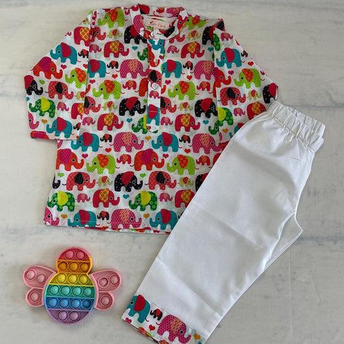 Pajama set for boys and girls - Colorful Elephant