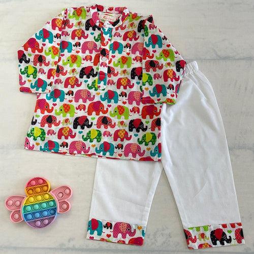 Pajama set for boys and girls - Colorful Elephant