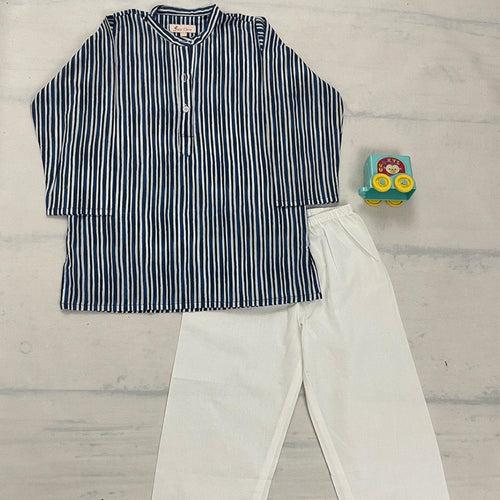 Pajama set for boys and girls - Indigo Stripes