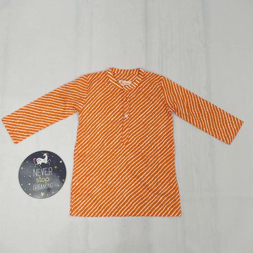 Pajama set for boys and girls - Orange Leheriya