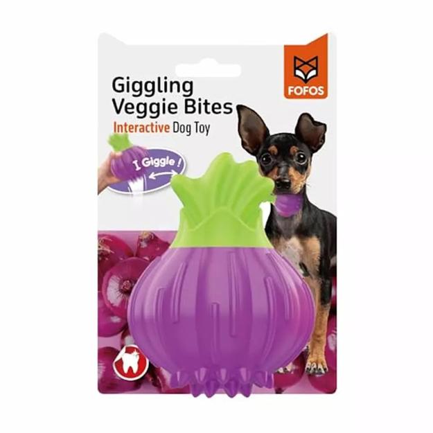 FOFOS Giggling Vegi-Bites Dog Toy Onion