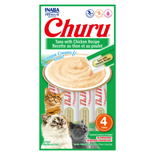 Churu Creamy Cat Treats - Tuna with Chicken (4 sticks x 14g)