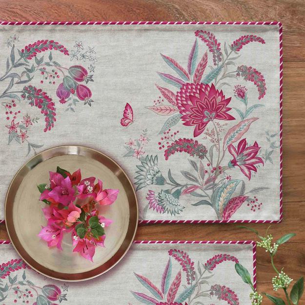 Wild Flower Table Mat Cream Gift Set