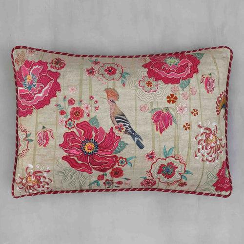 Wild Poppy Cushion Cover - Cream Slim