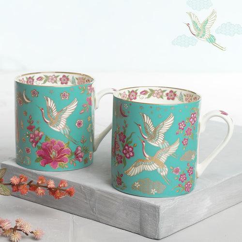 Taashi Aqua Mug & Platter Gift Set