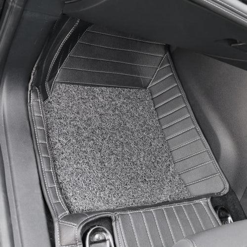 GT Sports 10X Mats With Grass for TATA Harrier-Black With Silver Stiching