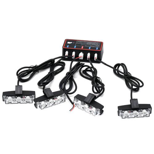 KMH Federal Signal Light High Quality Super Bright 4Pcs LED(2 Colors R/B)