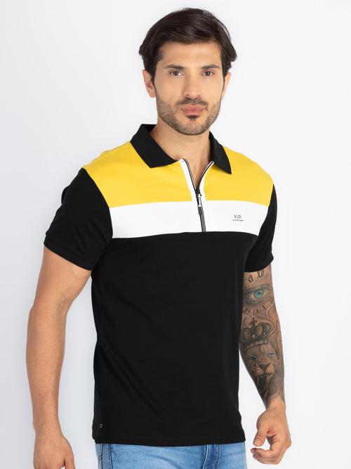 Mens Colourblock Polo T-Shirt