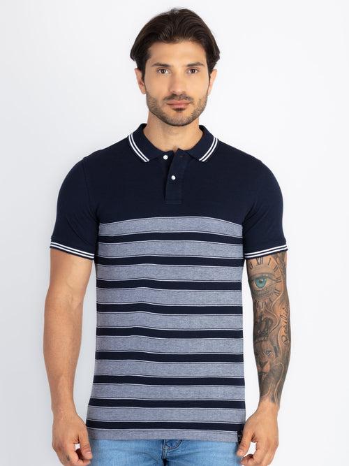 Mens Colourblock Polo T-Shirt