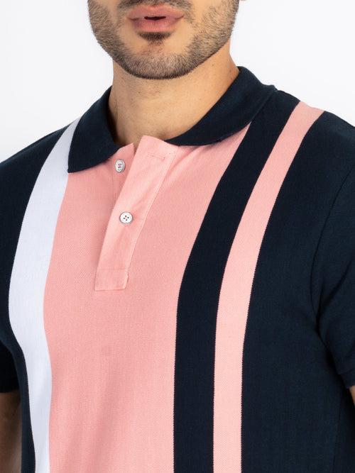 Mens Colourblock Polo T-Shirt