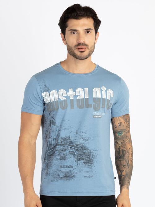 Mens Printed Round Neck T-Shirt