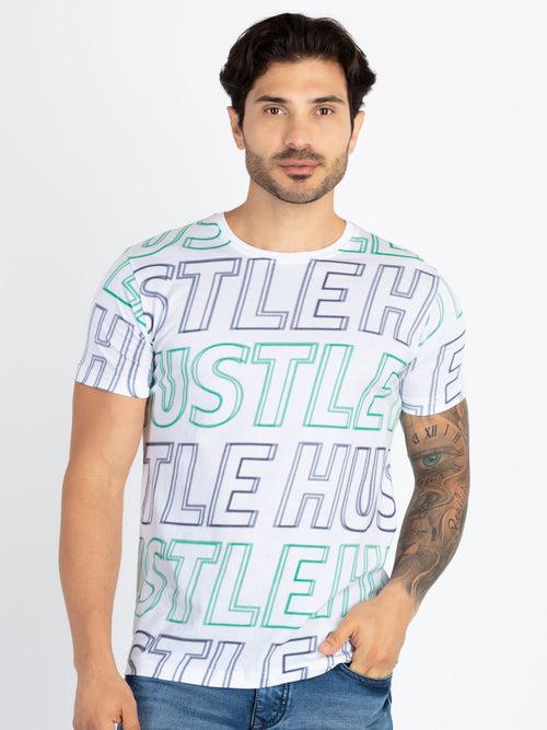 Mens All Over Printed Round Neck T-Shirt