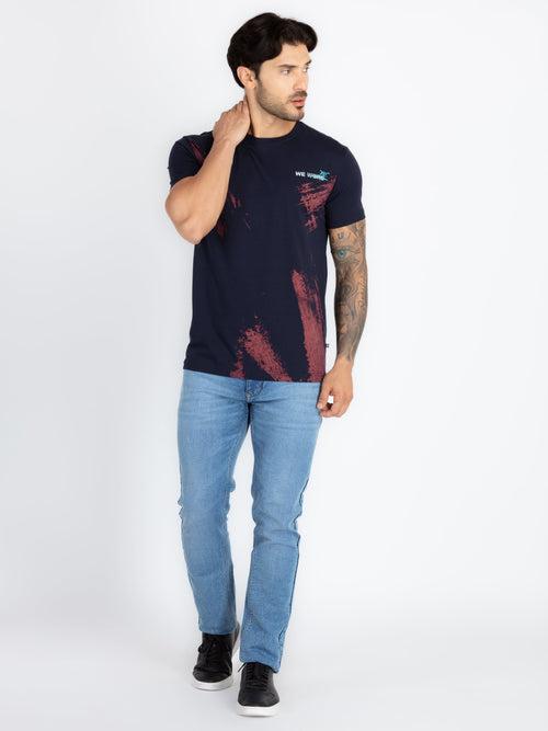 Mens All Over Printed Round Neck T-Shirt