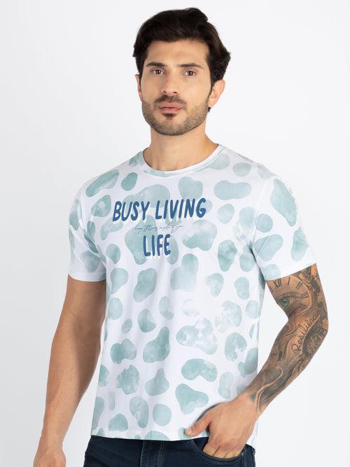 Mens All Over Printed Round Neck T-Shirt