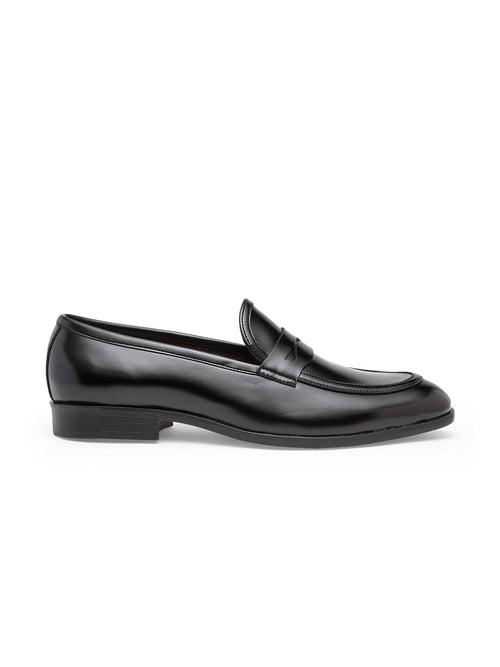 Italian Cut Penny Slipons (Black)