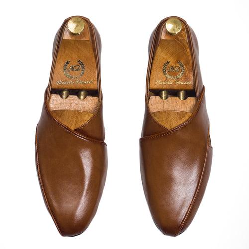 Classic Peshawari Slipons (Tan Burnish)