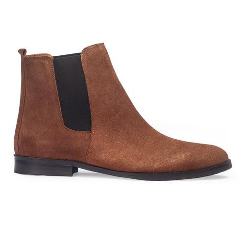 Suede-Leather Chelsea Boots (Chocolate Brown)