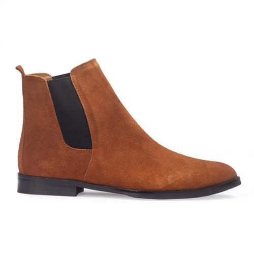 Suede-Leather Chelsea Boots (Tan)