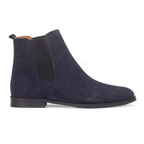 Suede-Leather Chelsea Boots (Navy)