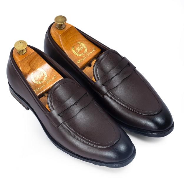 Italian Cut Penny Slipons (Brown)