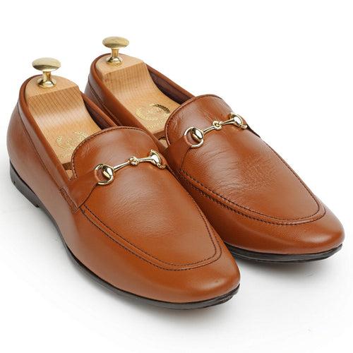 Leather Horsebit Slipons (Tan)