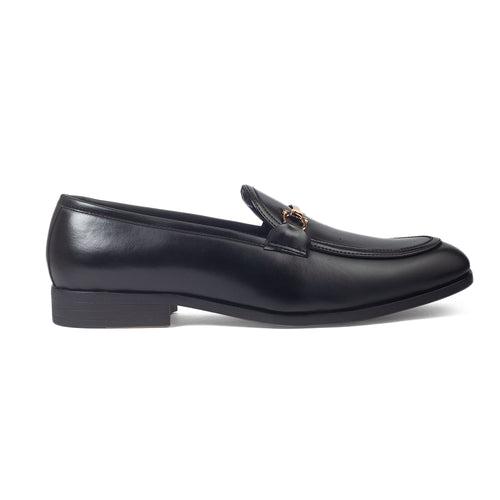 Italian Cut Buckle Slipons (Black)