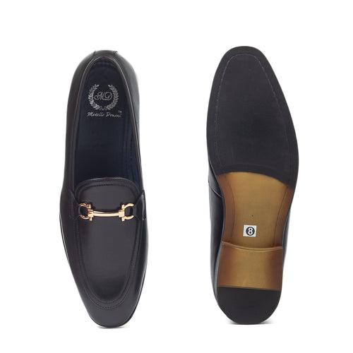 Italian Cut Buckle Slipons (Black)