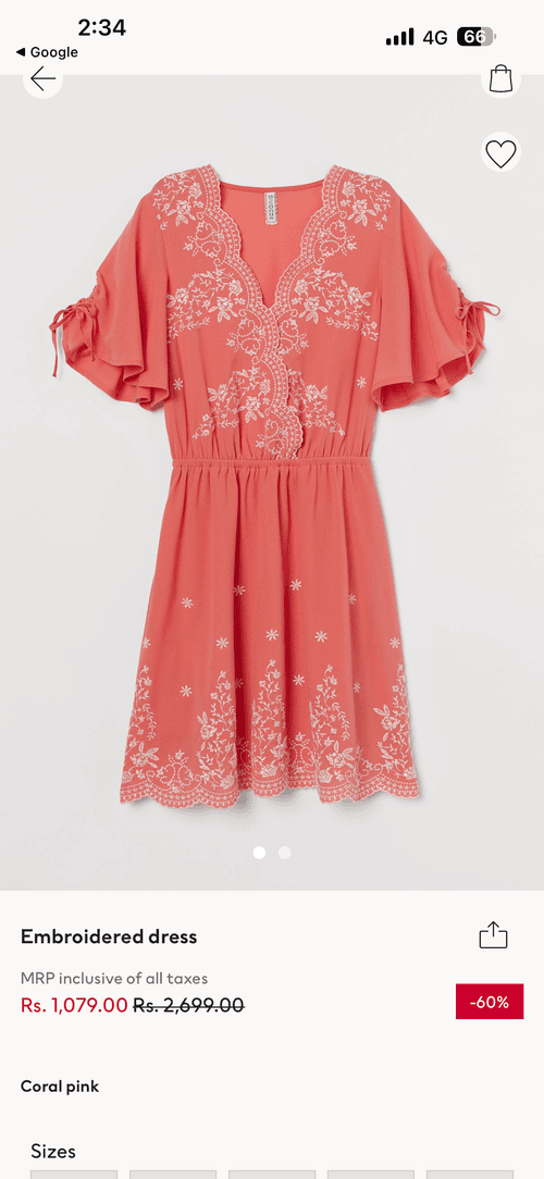 H&M Embroidered Dress