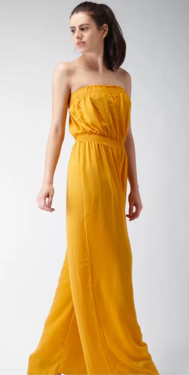 Forever 21 Yellow Tube Jumpsuit