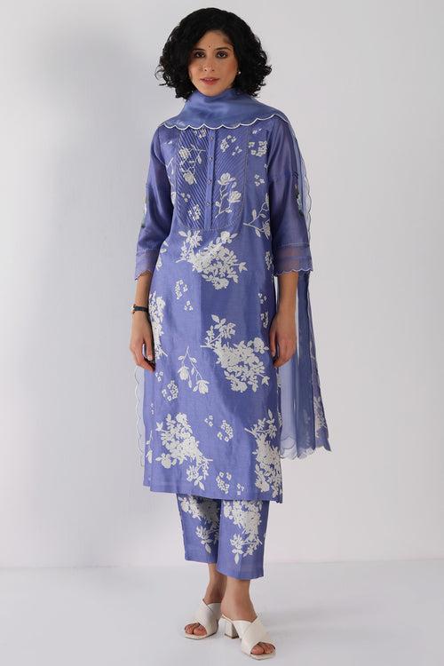 Twilight Tunic in Yuri Print Silk Chanderi And Silk Chanderi Pants