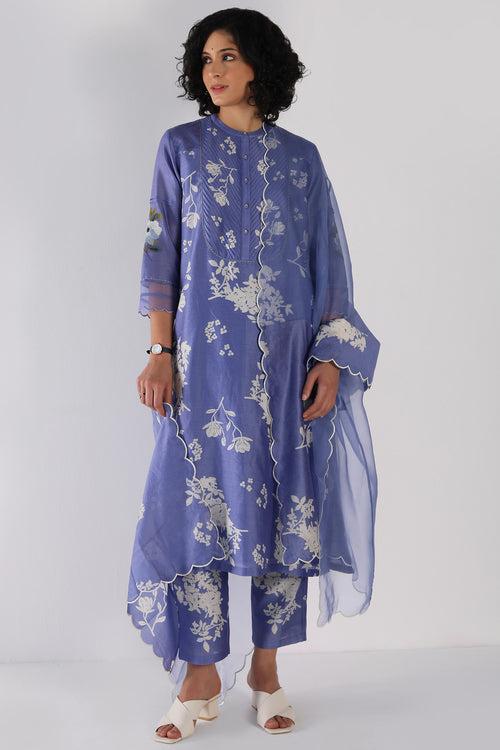 Twilight Tunic in Yuri Print Silk Chanderi And Silk Chanderi Pants